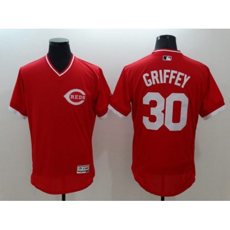 Reds #30 Ken Griffey Red Flexbase Authentic Collection Cooperstown Stitched MLB Jersey