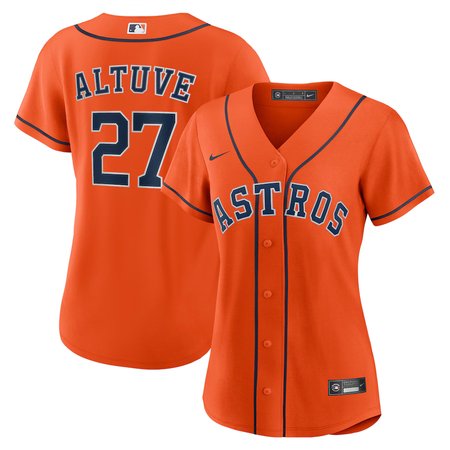 Women's Houston Astros #27 Jose Altuve 2020 Orange Cool Base Stitched MLB Jersey(Run Small)