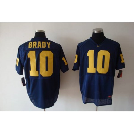 Wolverines Tom Brady #10 Blue Stitched NCAA Jersey