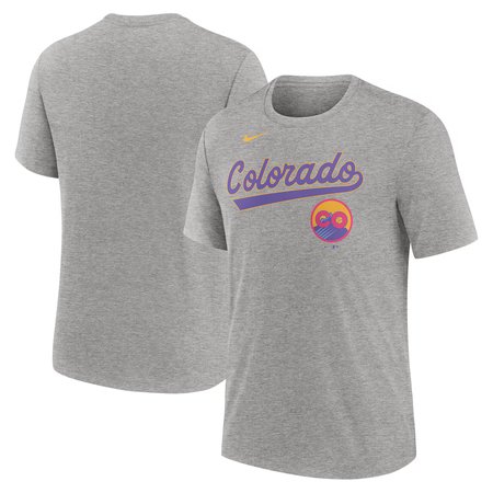 Men's Colorado Rockies Nike Heather Charcoal 2025 City Connect Tri-Blend T-Shirt