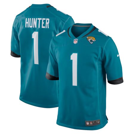 Men's Jacksonville Jaguars #1 Travis Hunter Nike Teal 2025 NFL Draft First Round Pick Game Jersey
