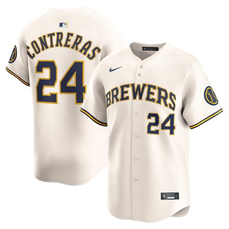 Men's Milwaukee Brewers #24 William Contreras Nike Cream Alternate Limited Player Jersey