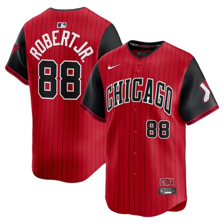 Men's Chicago White Sox #88 Luis Robert Jr. Nike Red/Black 2025 City Connect Limited Player Jersey