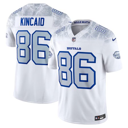Men's Buffalo Bills #86 Dalton Kincaid White Rivalries Collection F.U.S.E. Vapor Limited Stitched Jersey