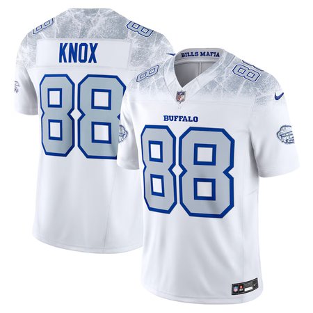 Men's Buffalo Bills #88 Dawson Knox White Rivalries Collection F.U.S.E. Vapor Limited Stitched Jersey