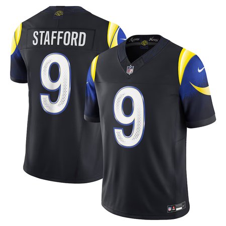 Men's Los Angeles Rams #9 Matthew Stafford Black Rivalries Collection F.U.S.E. Vapor Limited Stitched Jersey