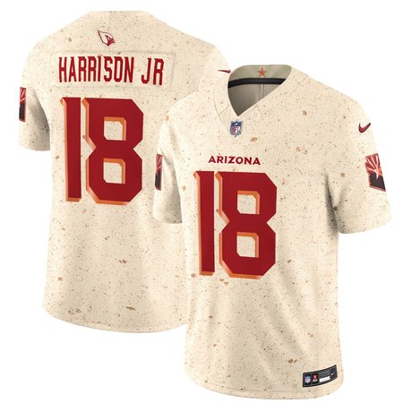 Men's Arizona Cardinals #18 Marvin Harrison Jr. Cream Rivalries Collection F.U.S.E. Vapor Limited Stitched Jersey