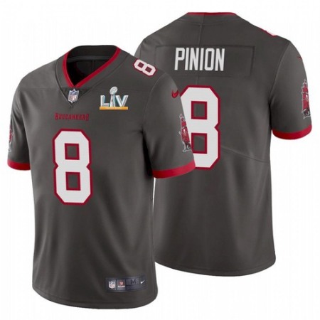 Men's Tampa Bay Buccaneers #8 Bradley Pinion Grey 2021 Super Bowl LV Limited Stitched Jersey